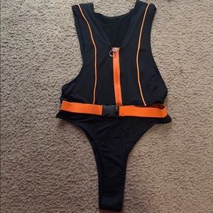 Zip tie two piece bikini